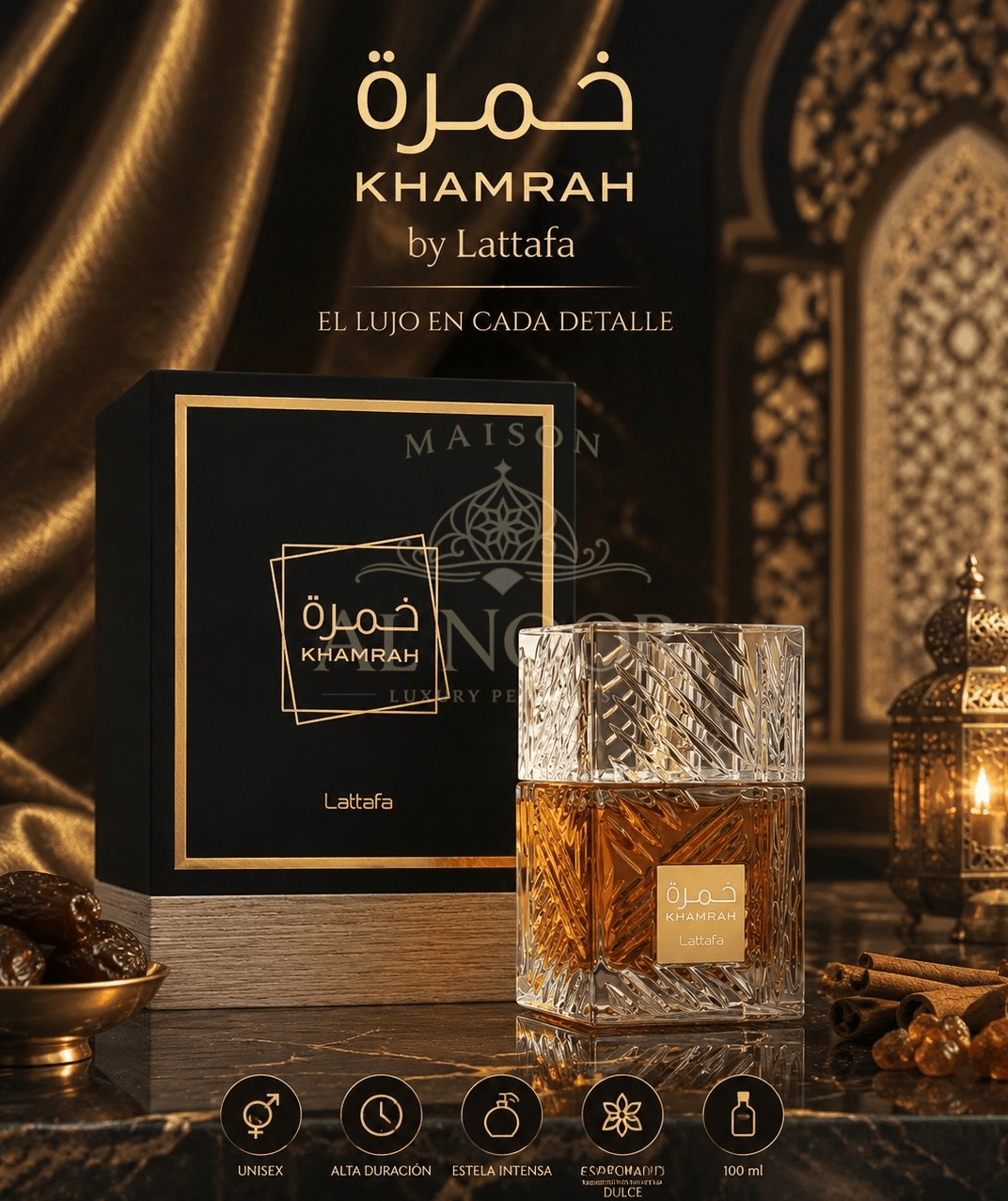 Khamrah by Lattafa: Elegancia oriental en 100ml - Maison Al Noor Luxury Perfumes